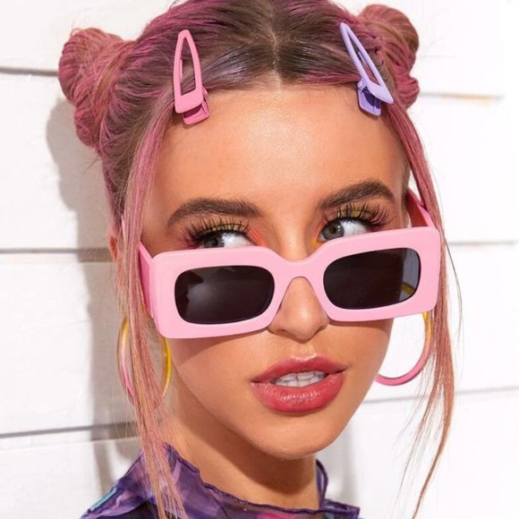 NEW Pink oversized square sunglasses pink glasses - Picture 3 of 9
